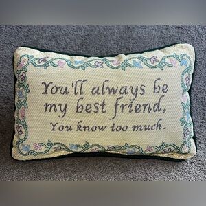 Vintage ‘Best Friend’ Cottagecore Tapestry Pillow